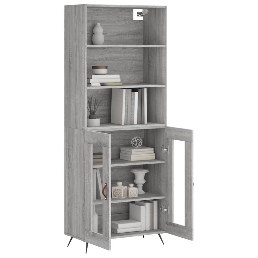 Image Buffet haut Sonoma gris 69,5x34x180 cm Bois d'ingénierie | Xios Store SNC vidaXL Xios Store SNC