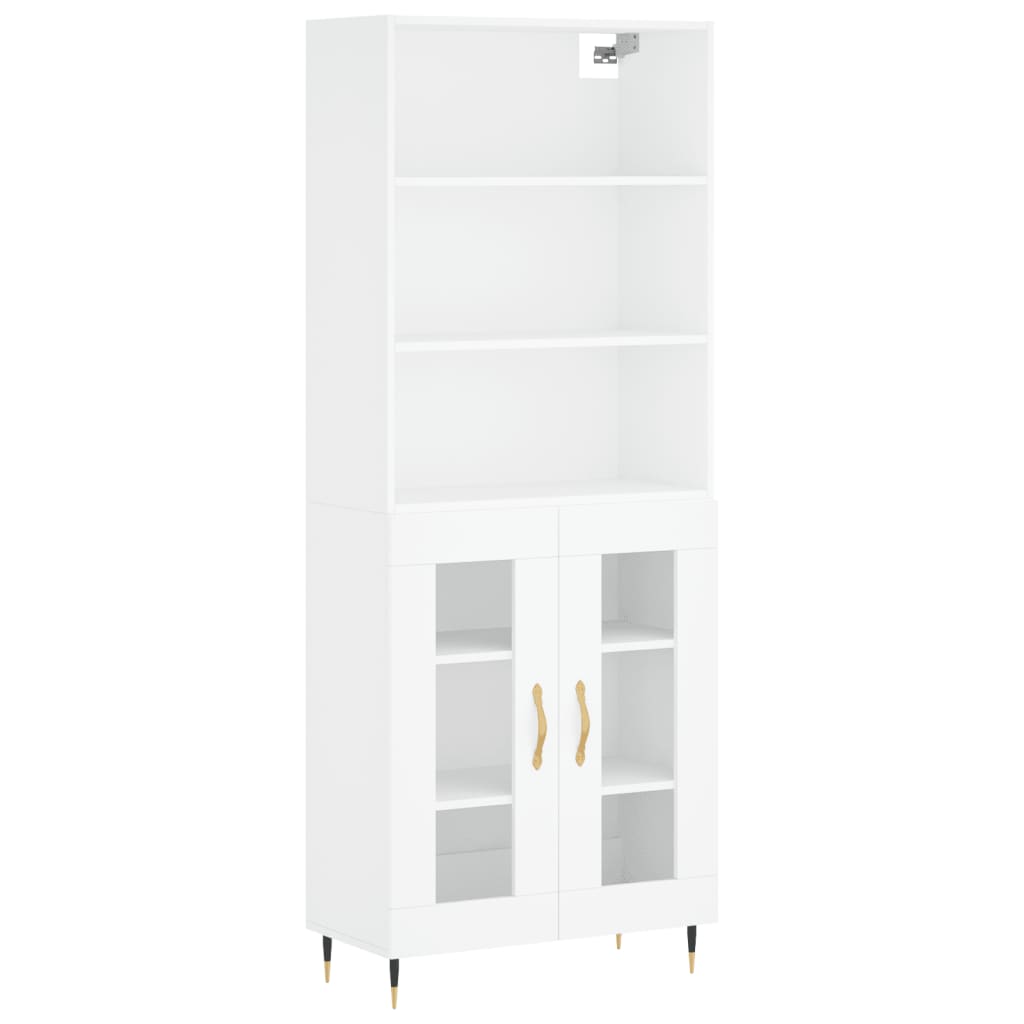 Image Buffet haut Blanc 69,5x34x180 cm Bois d'ingénierie | Xios Store SNC vidaXL Xios Store SNC