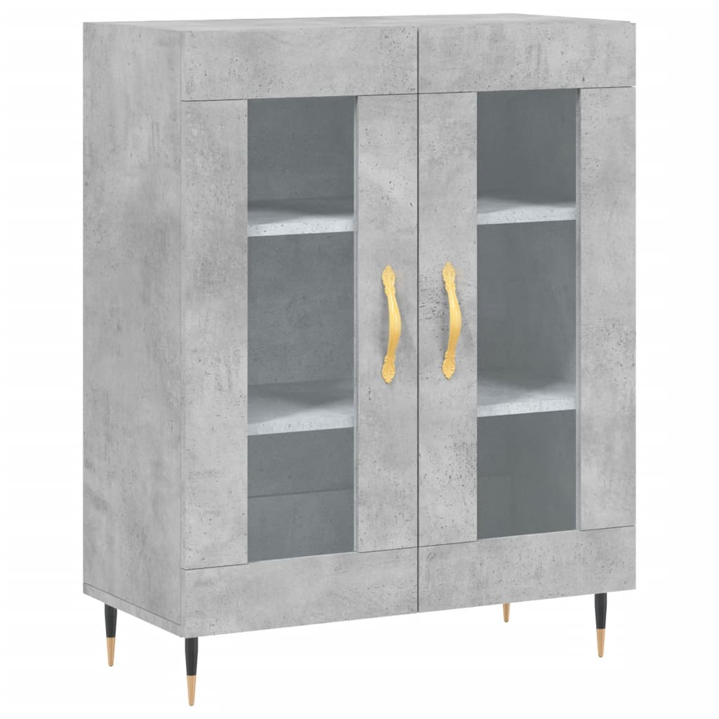 Image Buffet haut Gris béton 69,5x34x180 cm Bois d'ingénierie | Xios Store SNC vidaXL Xios Store SNC