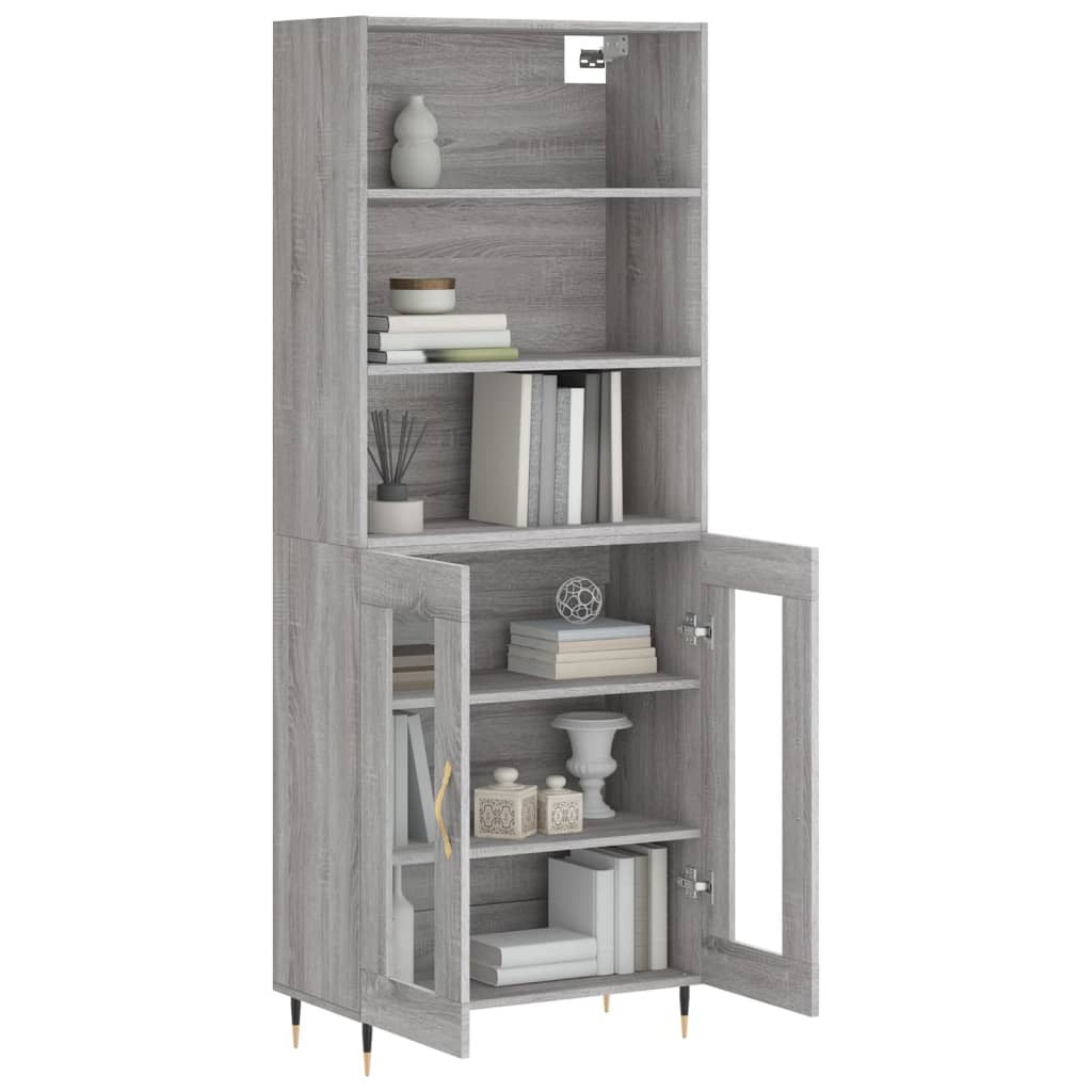 Image Buffet haut Sonoma gris 69,5x34x180 cm Bois d'ingénierie | Xios Store SNC vidaXL Xios Store SNC