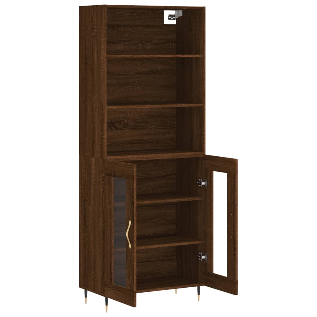 Image Buffet haut Chêne marron 69,5x34x180 cm Bois d'ingénierie | Xios Store SNC vidaXL Xios Store SNC