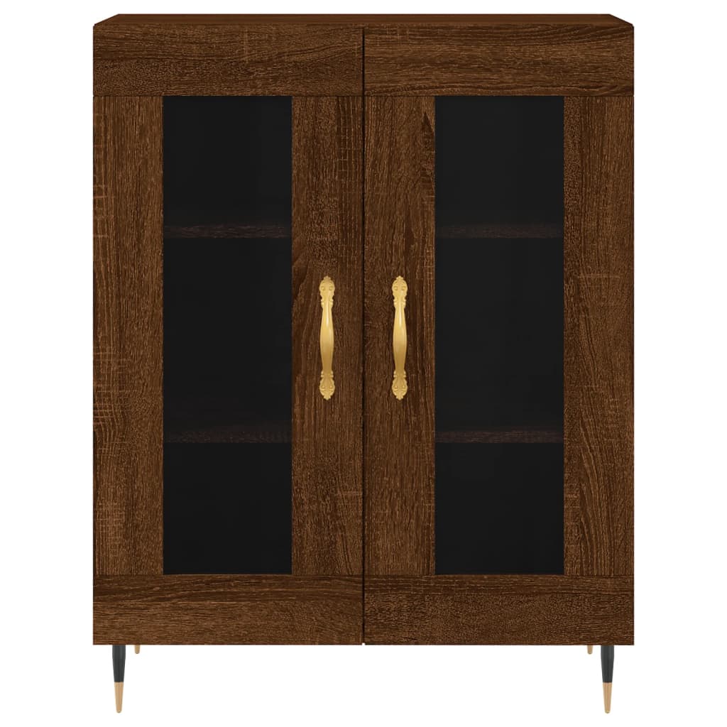 Image Buffet haut Chêne marron 69,5x34x180 cm Bois d'ingénierie | Xios Store SNC vidaXL Xios Store SNC