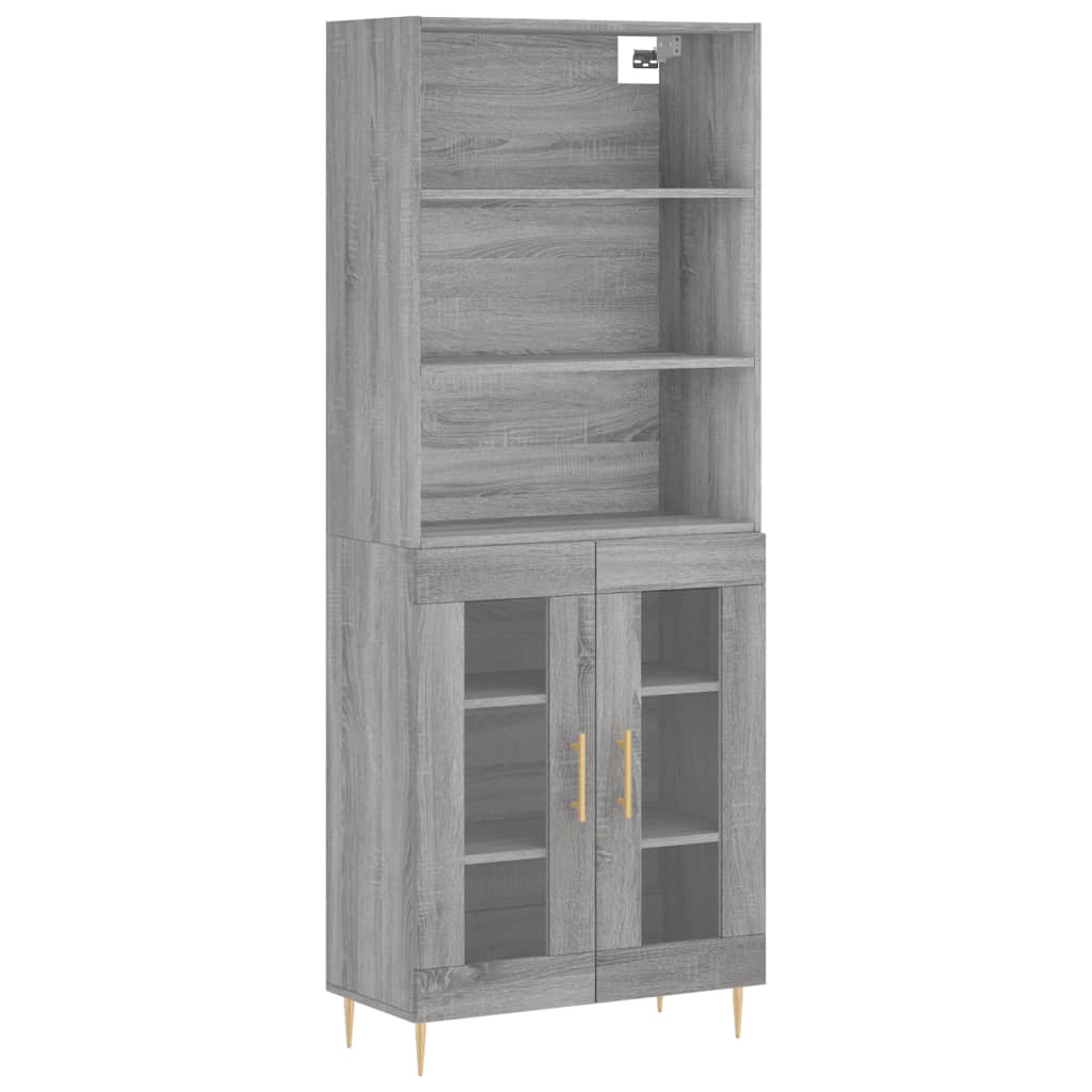 Image Buffet haut Sonoma gris 69,5x34x180 cm Bois d'ingénierie | Xios Store SNC vidaXL Xios Store SNC