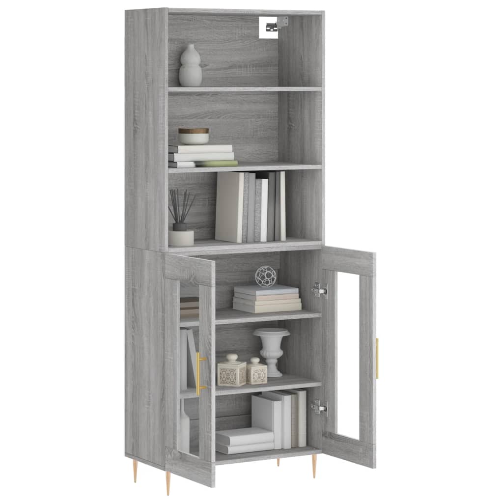 Image Buffet haut Sonoma gris 69,5x34x180 cm Bois d'ingénierie | Xios Store SNC vidaXL Xios Store SNC