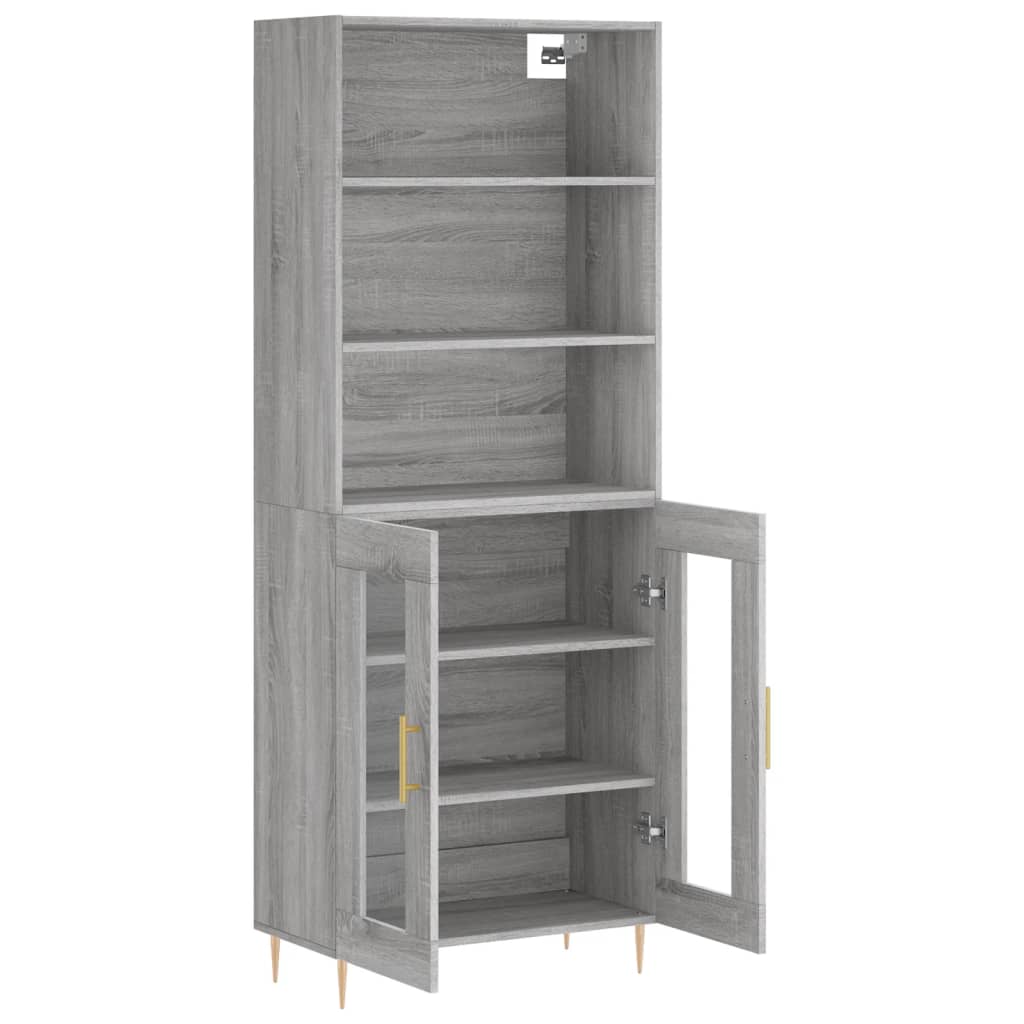 Image Buffet haut Sonoma gris 69,5x34x180 cm Bois d'ingénierie | Xios Store SNC vidaXL Xios Store SNC