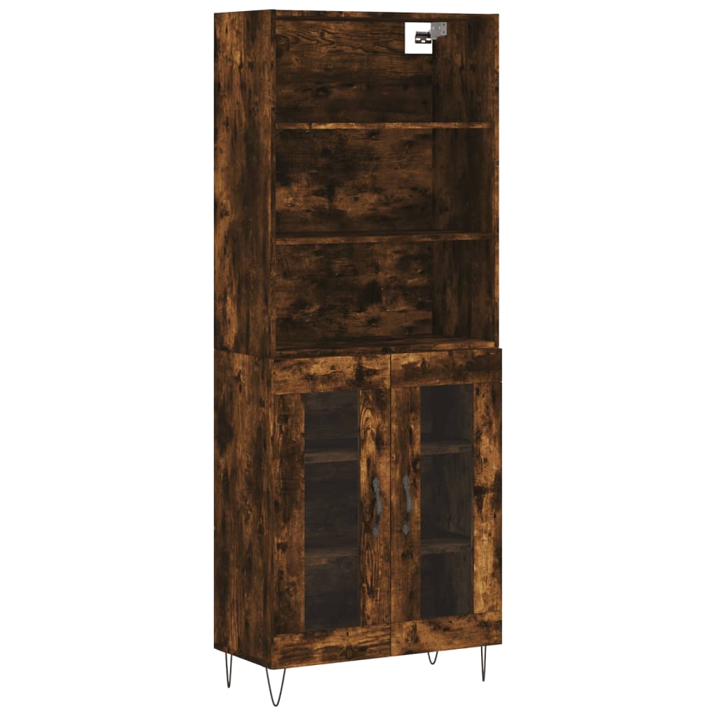 Image Buffet haut Chêne fumé 69,5x34x180 cm Bois d'ingénierie | Xios Store SNC vidaXL Xios Store SNC