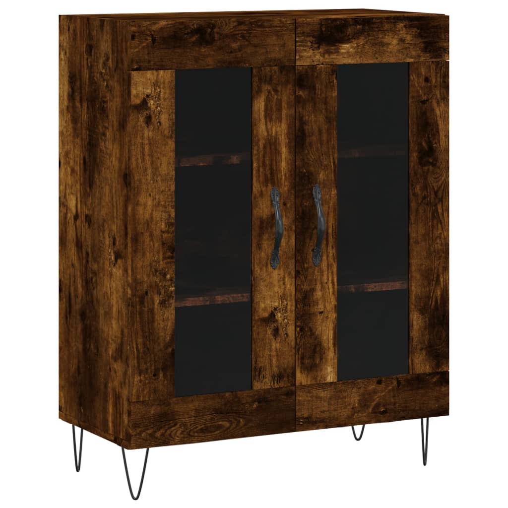 Image Buffet haut Chêne fumé 69,5x34x180 cm Bois d'ingénierie | Xios Store SNC vidaXL Xios Store SNC