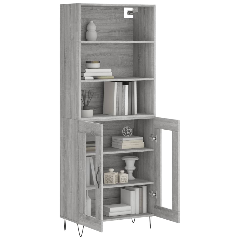 Image Buffet haut Sonoma gris 69,5x34x180 cm Bois d'ingénierie | Xios Store SNC vidaXL Xios Store SNC