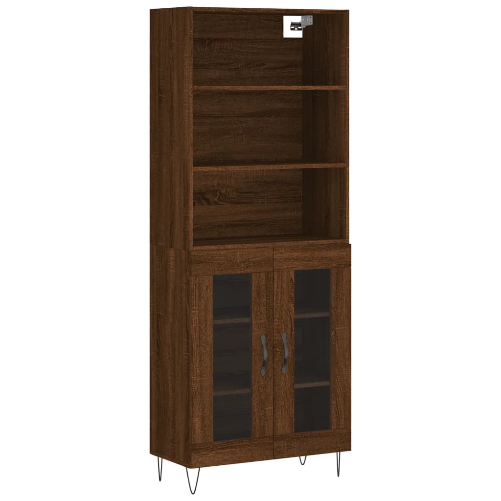 Image Buffet haut Chêne marron 69,5x34x180 cm Bois d'ingénierie | Xios Store SNC vidaXL Xios Store SNC