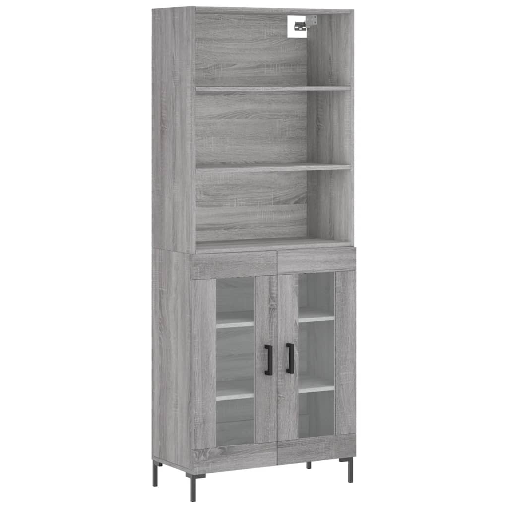 Image Buffet haut Sonoma gris 69,5x34x180 cm Bois d'ingénierie | Xios Store SNC vidaXL Xios Store SNC