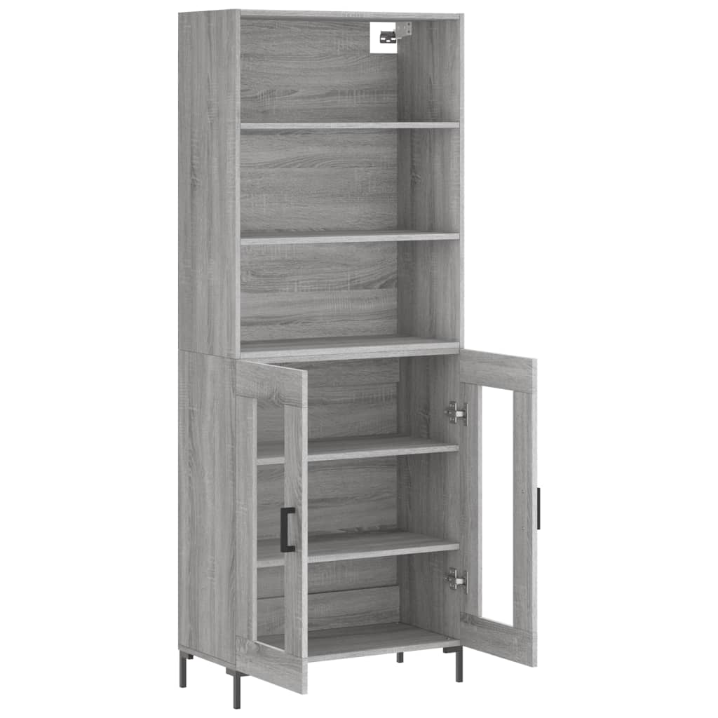 Image Buffet haut Sonoma gris 69,5x34x180 cm Bois d'ingénierie | Xios Store SNC vidaXL Xios Store SNC