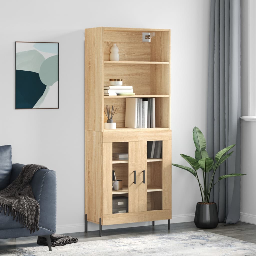 Image Buffet haut Chêne sonoma 69,5x34x180 cm Bois d'ingénierie | Xios Store SNC vidaXL Xios Store SNC