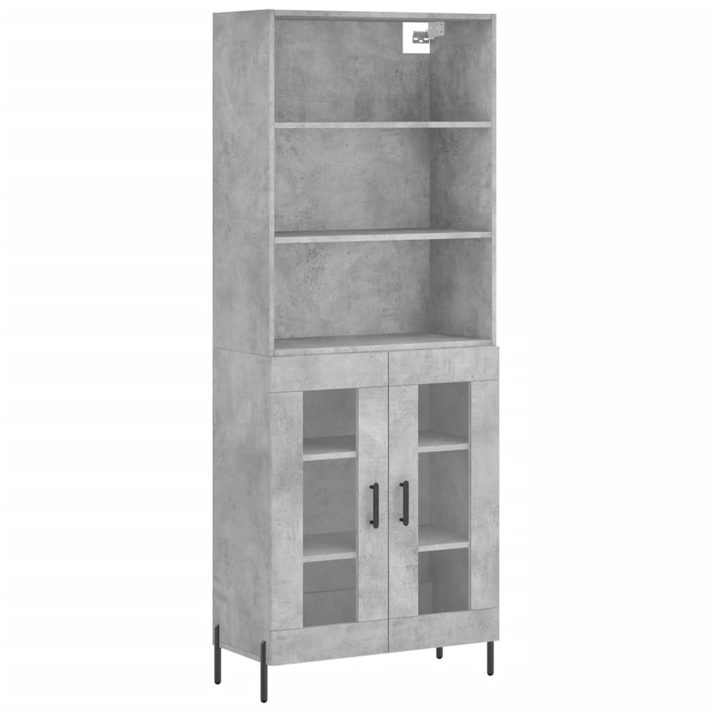 Image Buffet haut Gris béton 69,5x34x180 cm Bois d'ingénierie | Xios Store SNC vidaXL Xios Store SNC