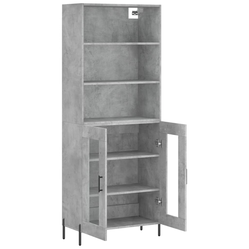 Image Buffet haut Gris béton 69,5x34x180 cm Bois d'ingénierie | Xios Store SNC vidaXL Xios Store SNC