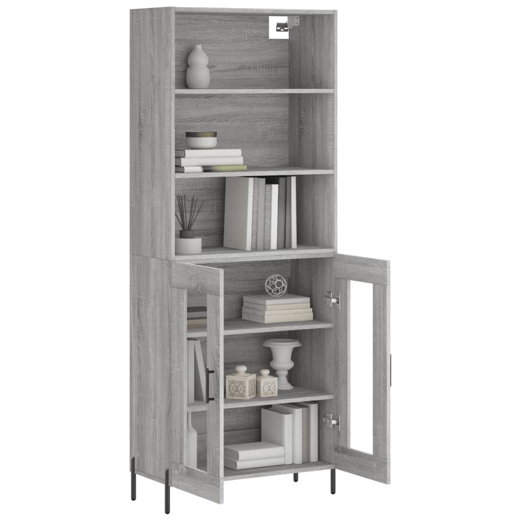 Image Buffet haut Sonoma gris 69,5x34x180 cm Bois d'ingénierie | Xios Store SNC vidaXL Xios Store SNC