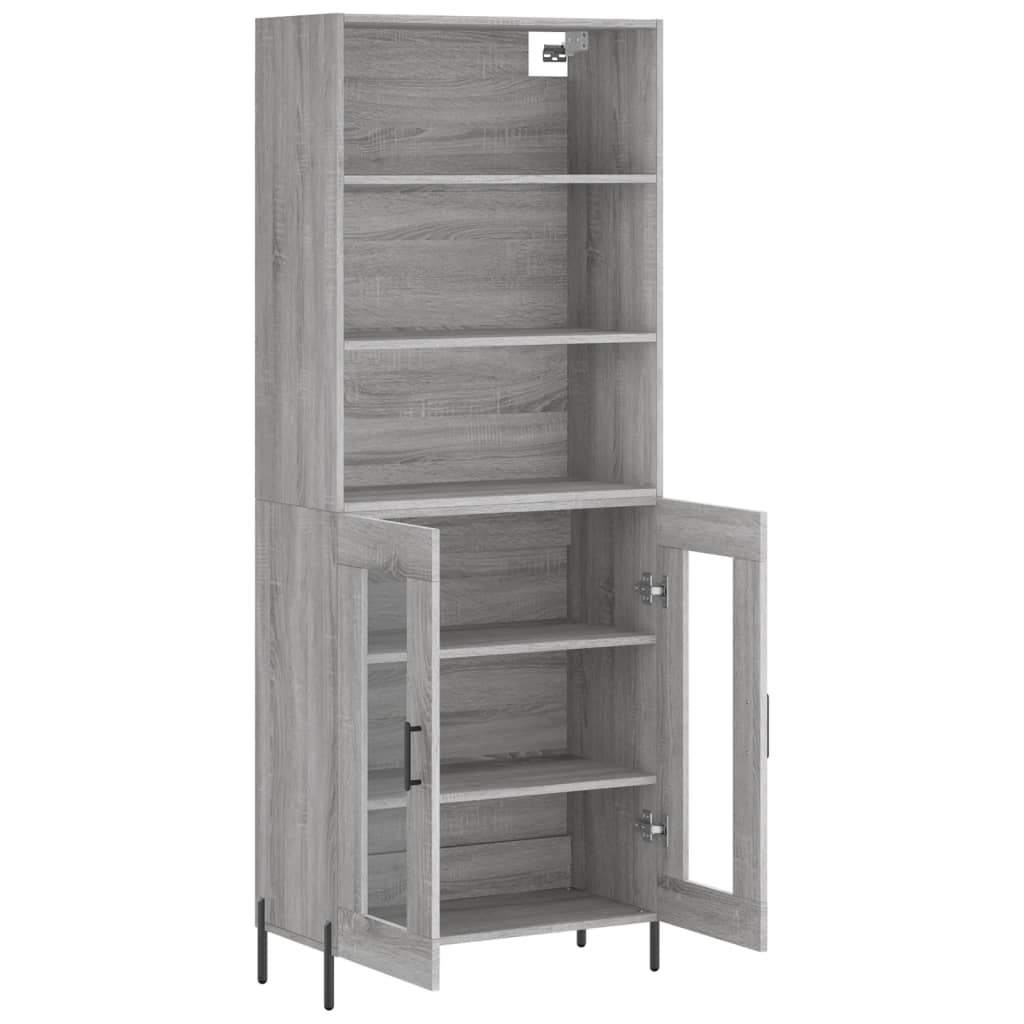 Image Buffet haut Sonoma gris 69,5x34x180 cm Bois d'ingénierie | Xios Store SNC vidaXL Xios Store SNC