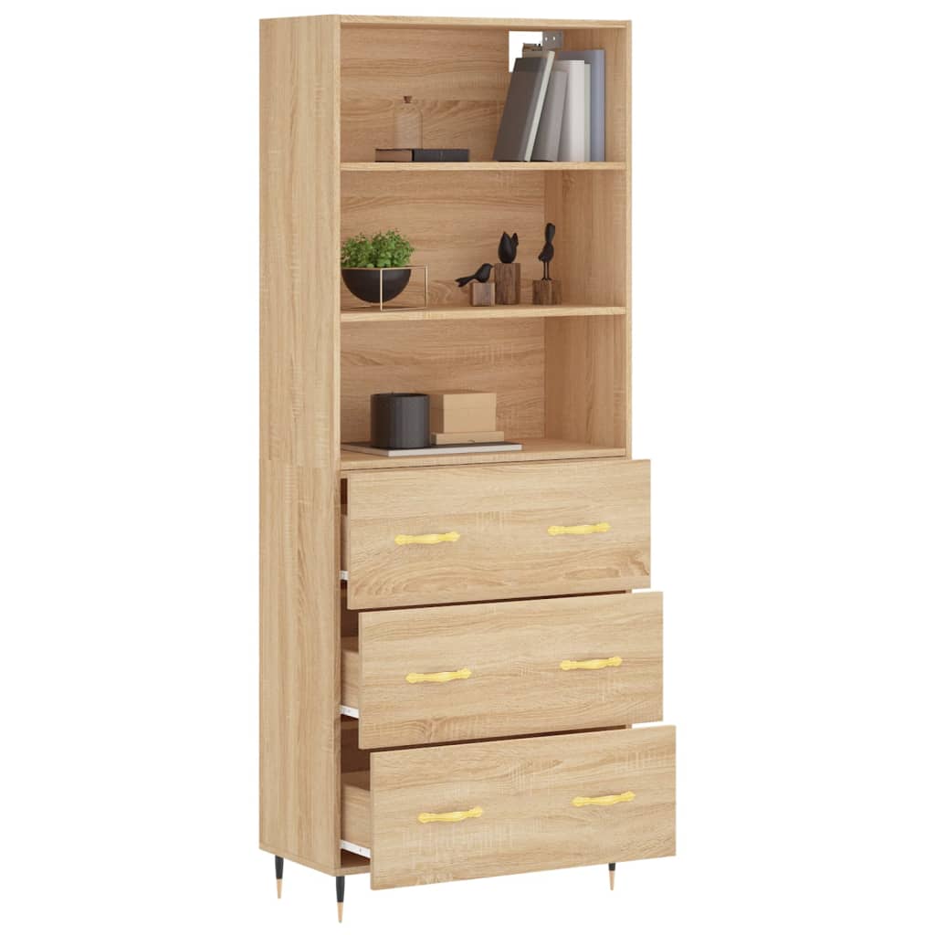 Image Buffet haut Chêne sonoma 69,5x34x180 cm Bois d'ingénierie | Xios Store SNC vidaXL Xios Store SNC