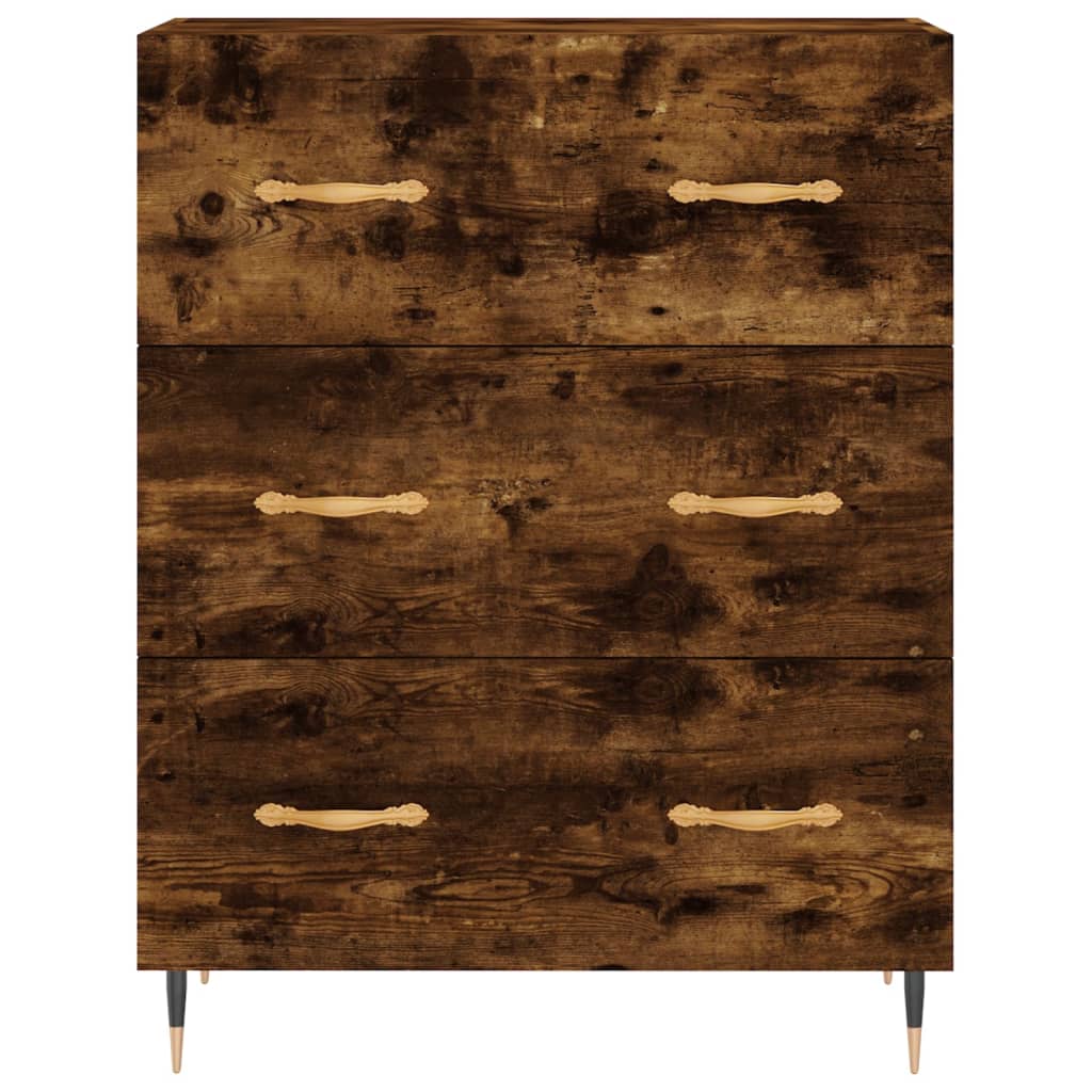 Image Buffet haut Chêne fumé 69,5x34x180 cm Bois d'ingénierie | Xios Store SNC vidaXL Xios Store SNC