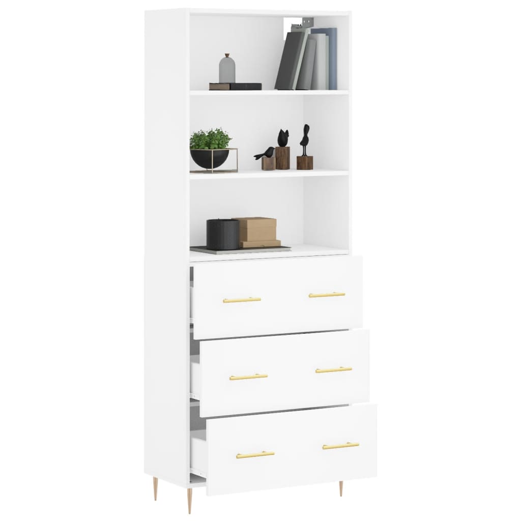 Image Buffet haut Blanc 69,5x34x180 cm Bois d'ingénierie | Xios Store SNC vidaXL Xios Store SNC