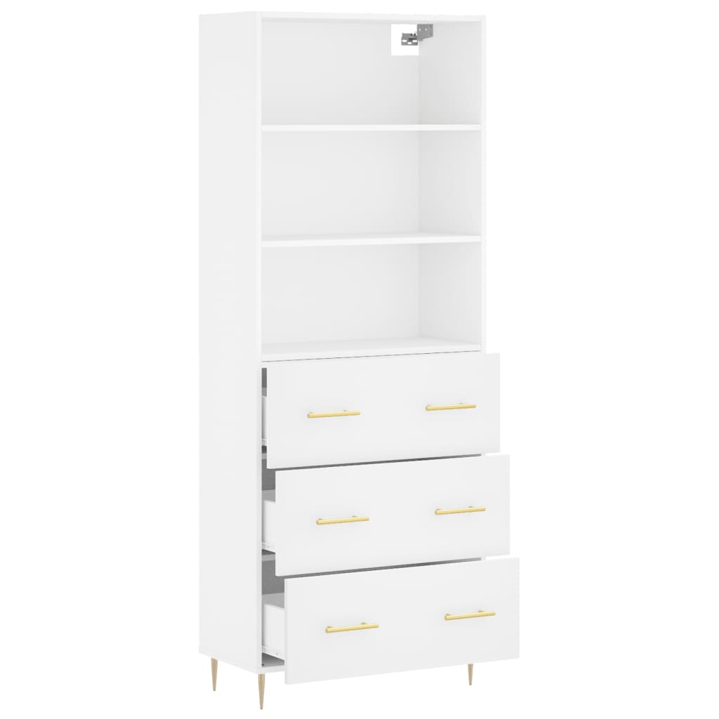 Image Buffet haut Blanc 69,5x34x180 cm Bois d'ingénierie | Xios Store SNC vidaXL Xios Store SNC