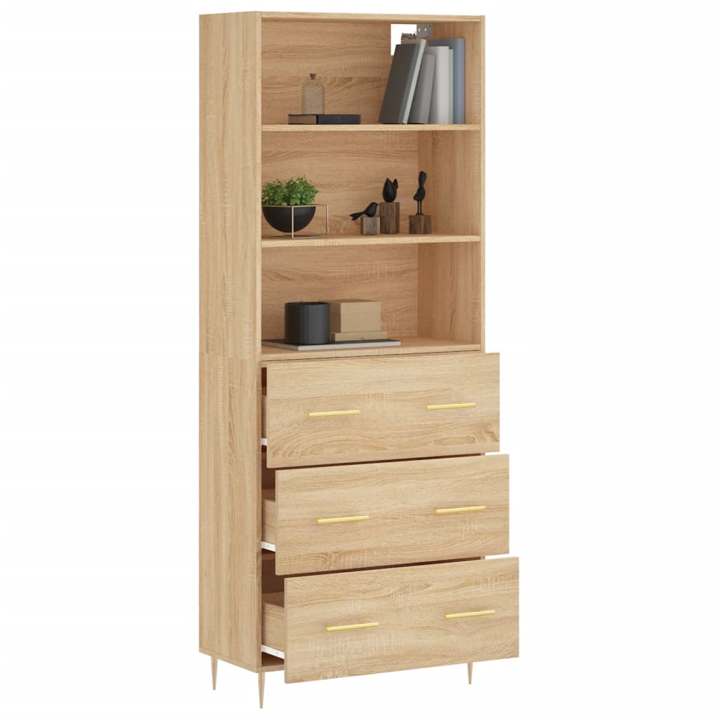 Image Buffet haut Chêne sonoma 69,5x34x180 cm Bois d'ingénierie | Xios Store SNC vidaXL Xios Store SNC