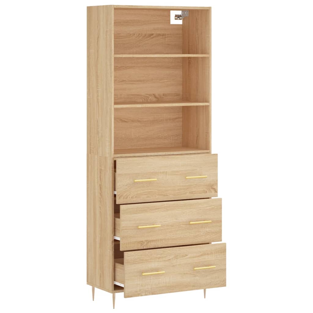 Image Buffet haut Chêne sonoma 69,5x34x180 cm Bois d'ingénierie | Xios Store SNC vidaXL Xios Store SNC