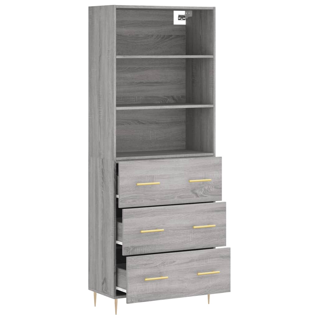 Image Buffet haut Sonoma gris 69,5x34x180 cm Bois d'ingénierie | Xios Store SNC vidaXL Xios Store SNC