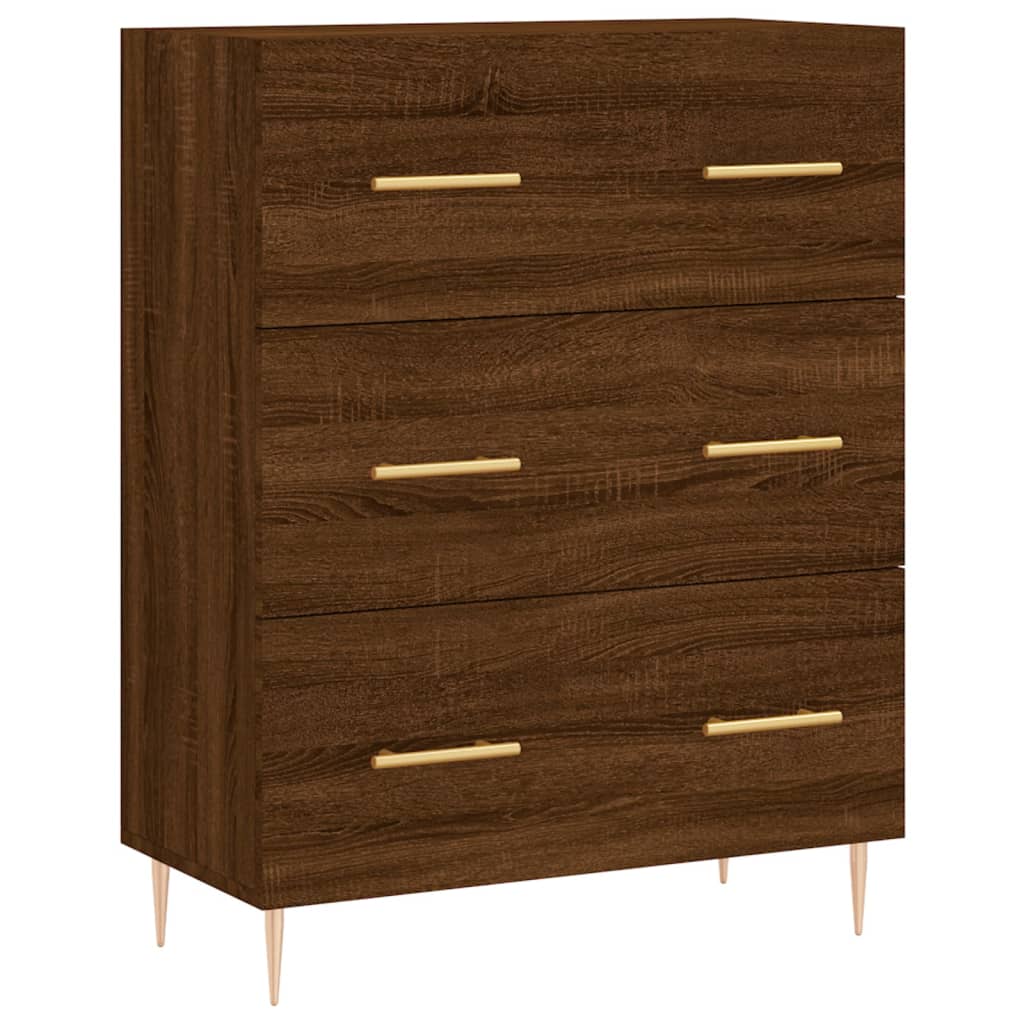 Image Buffet haut Chêne marron 69,5x34x180 cm Bois d'ingénierie | Xios Store SNC vidaXL Xios Store SNC