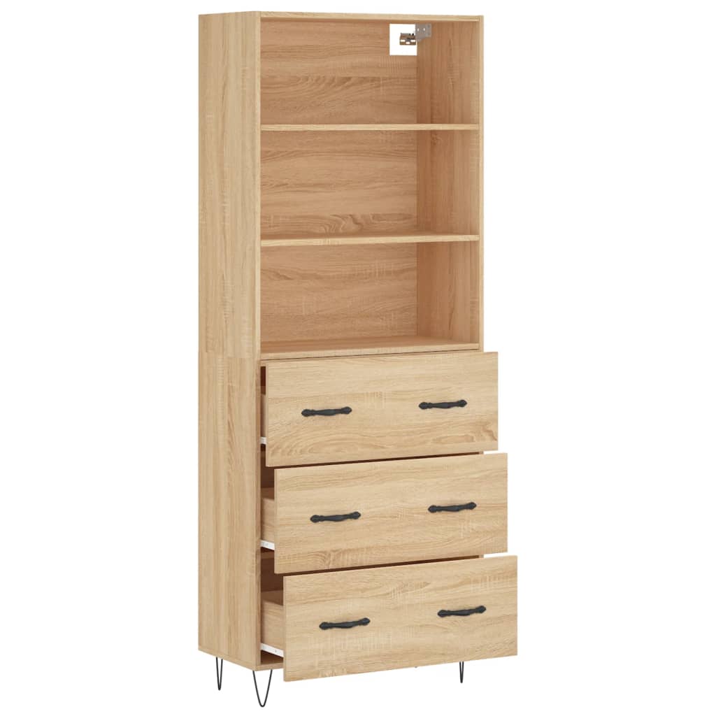 Image Buffet haut Chêne sonoma 69,5x34x180 cm Bois d'ingénierie | Xios Store SNC vidaXL Xios Store SNC