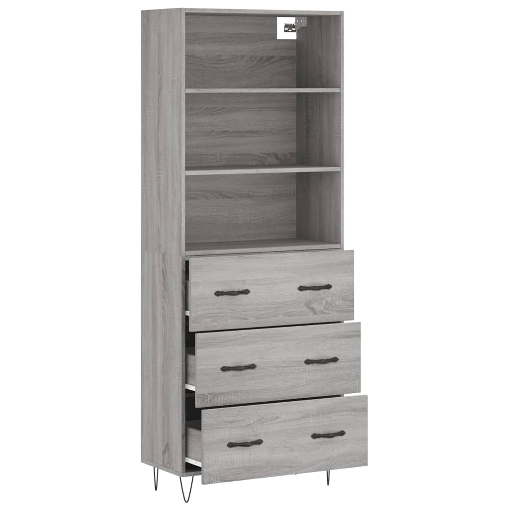 Image Buffet haut Sonoma gris 69,5x34x180 cm Bois d'ingénierie | Xios Store SNC vidaXL Xios Store SNC