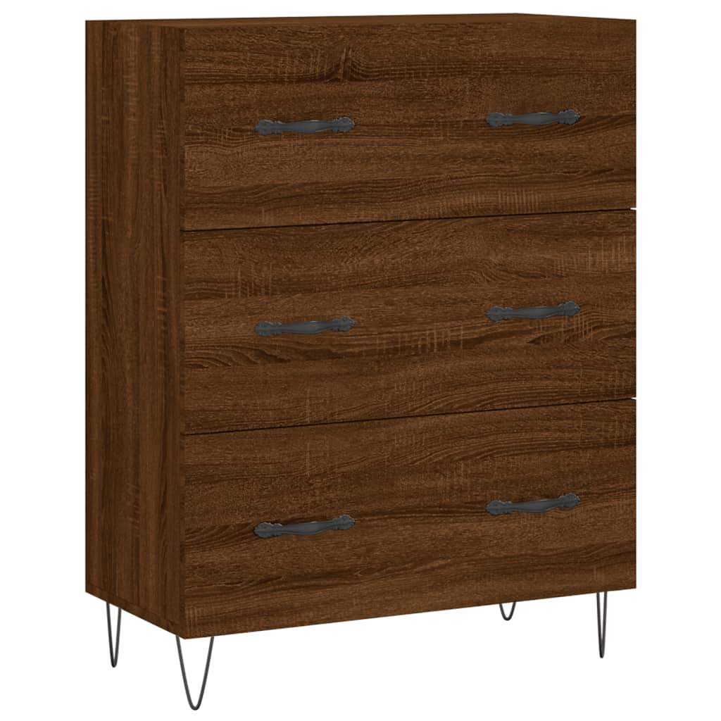 Image Buffet haut Chêne marron 69,5x34x180 cm Bois d'ingénierie | Xios Store SNC vidaXL Xios Store SNC