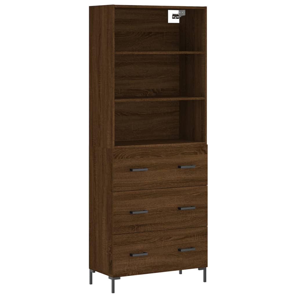 Image Buffet haut Chêne marron 69,5x34x180 cm Bois d'ingénierie | Xios Store SNC vidaXL Xios Store SNC