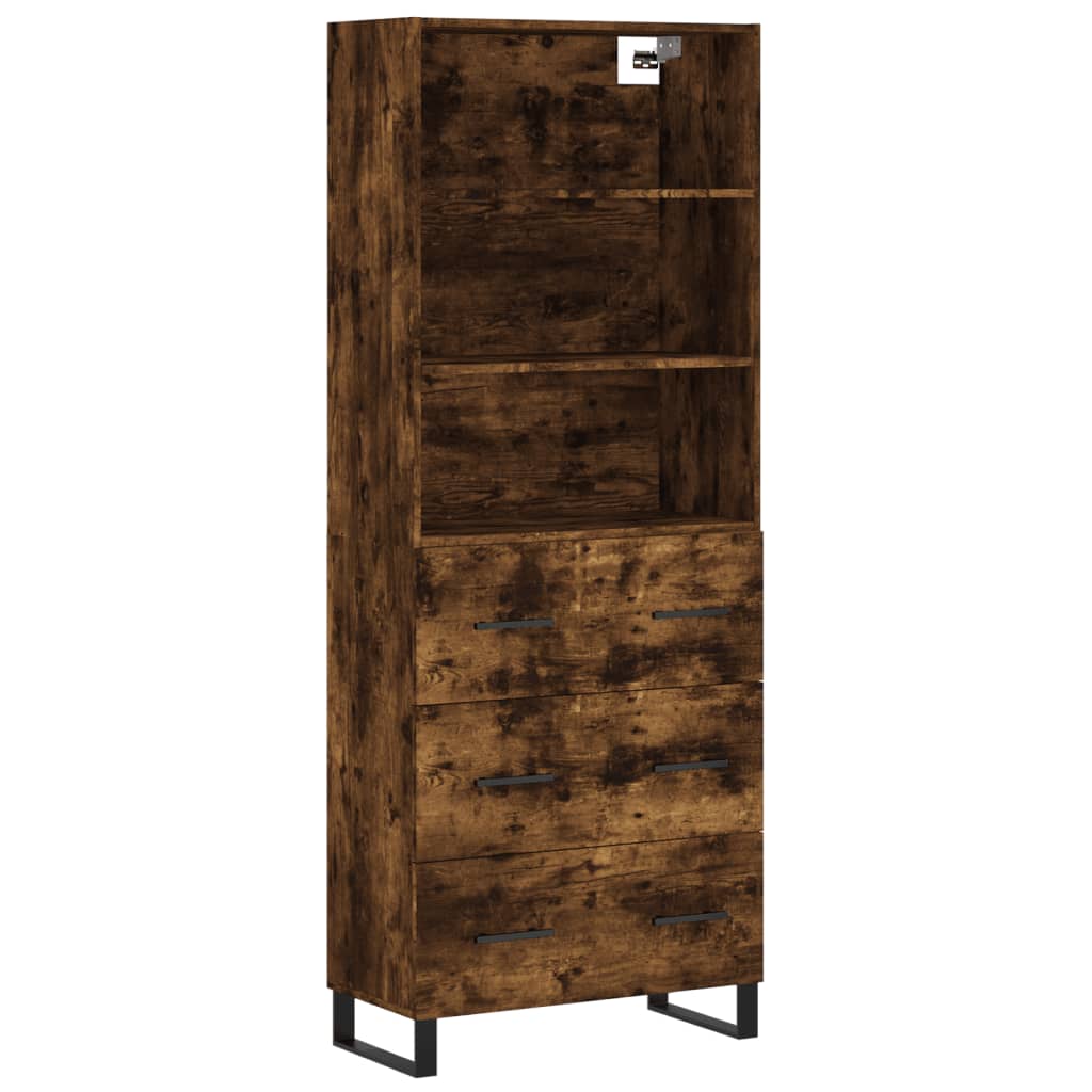 Image Buffet haut Chêne fumé 69,5x34x180 cm Bois d'ingénierie | Xios Store SNC vidaXL Xios Store SNC