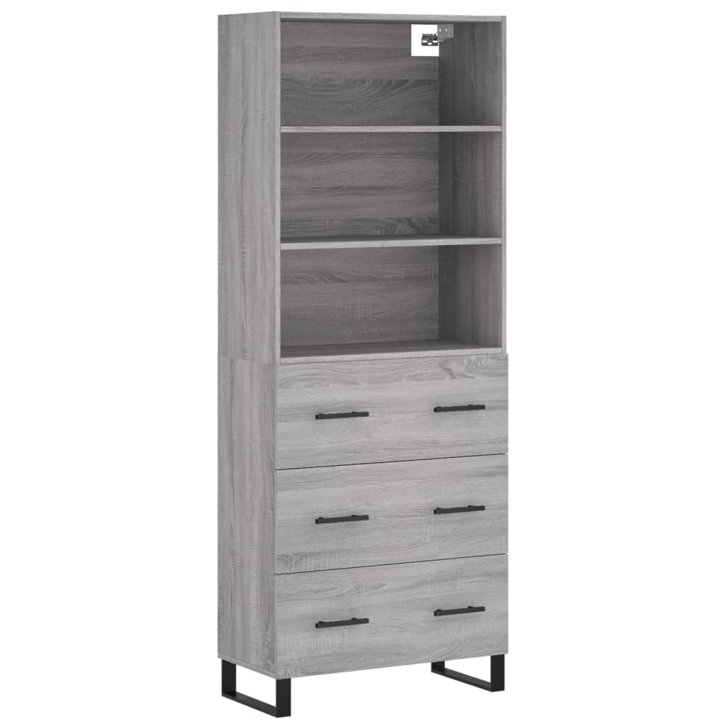 Image Buffet haut Sonoma gris 69,5x34x180 cm Bois d'ingénierie | Xios Store SNC vidaXL Xios Store SNC