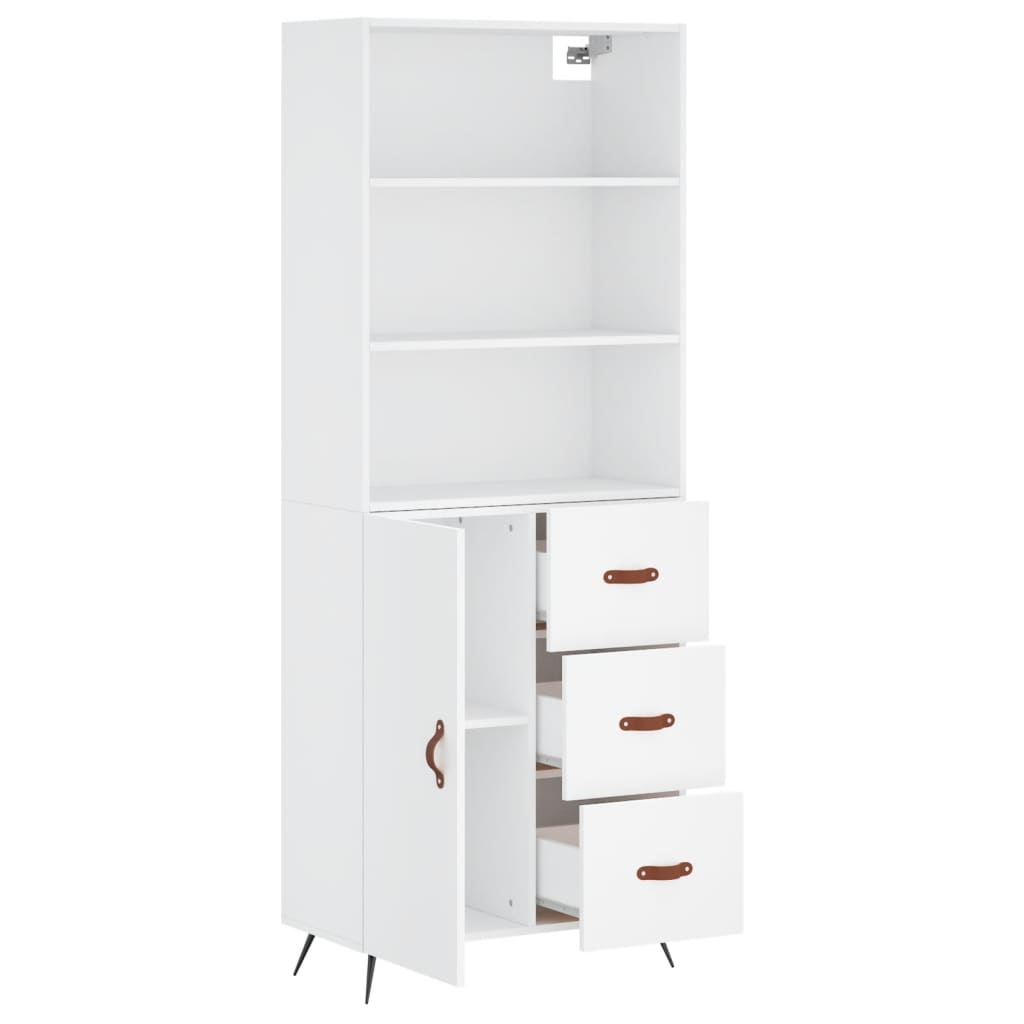 Image Buffet haut Blanc 69,5x34x180 cm Bois d'ingénierie | Xios Store SNC vidaXL Xios Store SNC