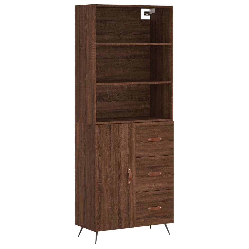 Image Buffet haut Chêne marron 69,5x34x180 cm Bois d'ingénierie | Xios Store SNC vidaXL Xios Store SNC