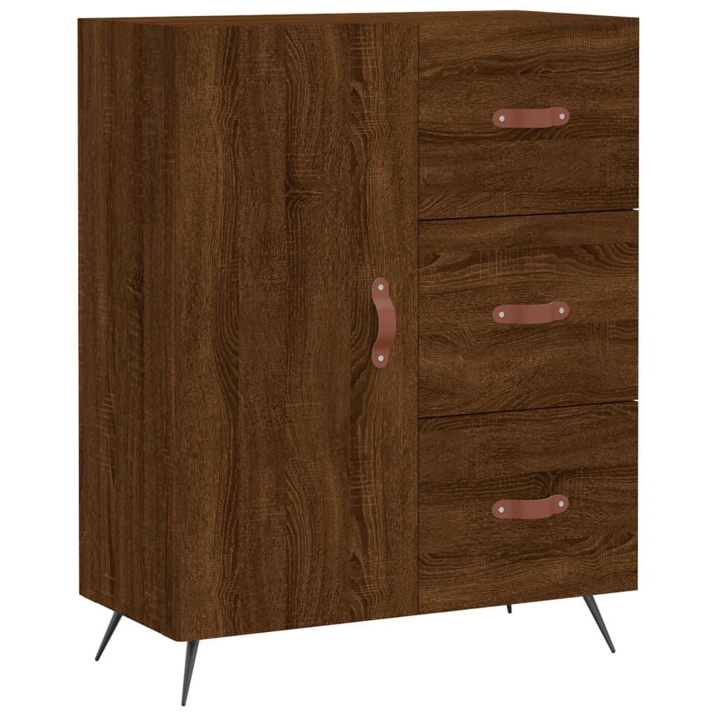 Image Buffet haut Chêne marron 69,5x34x180 cm Bois d'ingénierie | Xios Store SNC vidaXL Xios Store SNC