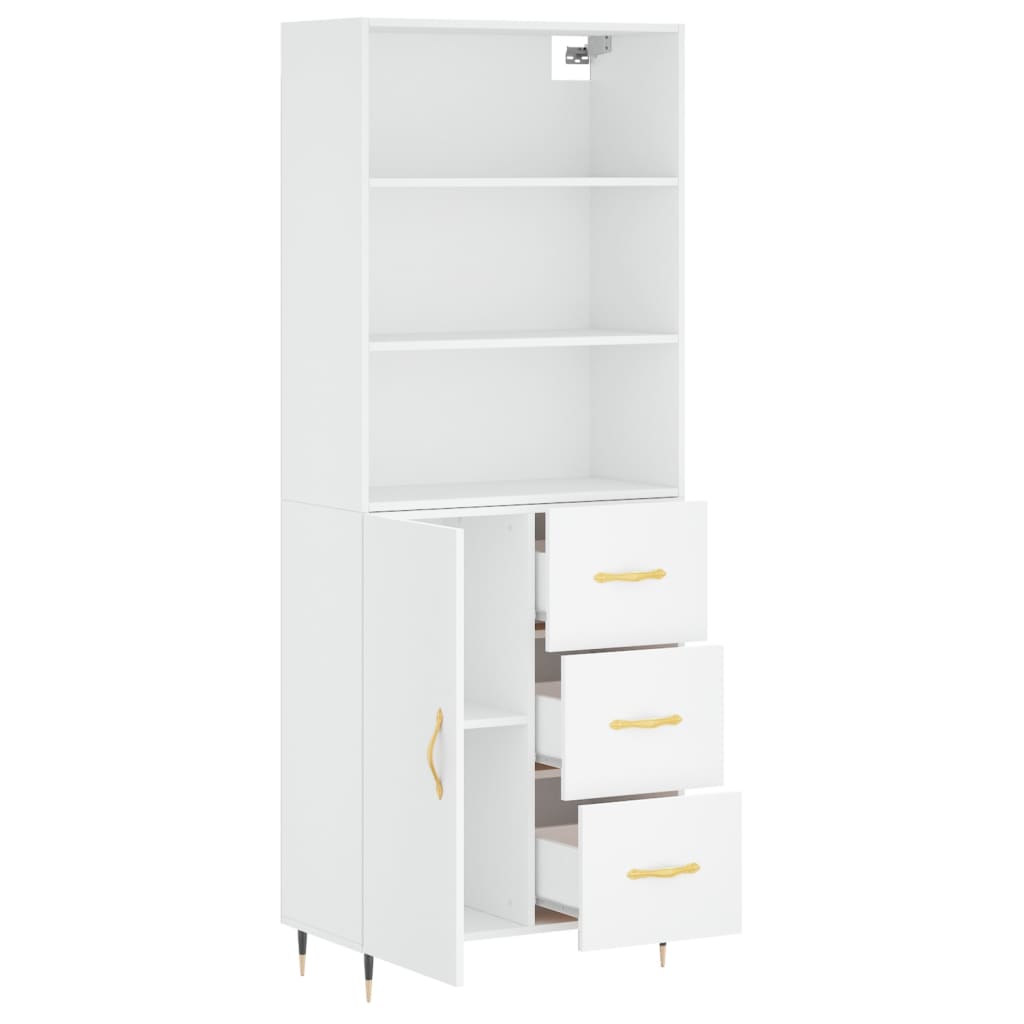 Image Buffet haut Blanc 69,5x34x180 cm Bois d'ingénierie | Xios Store SNC vidaXL Xios Store SNC