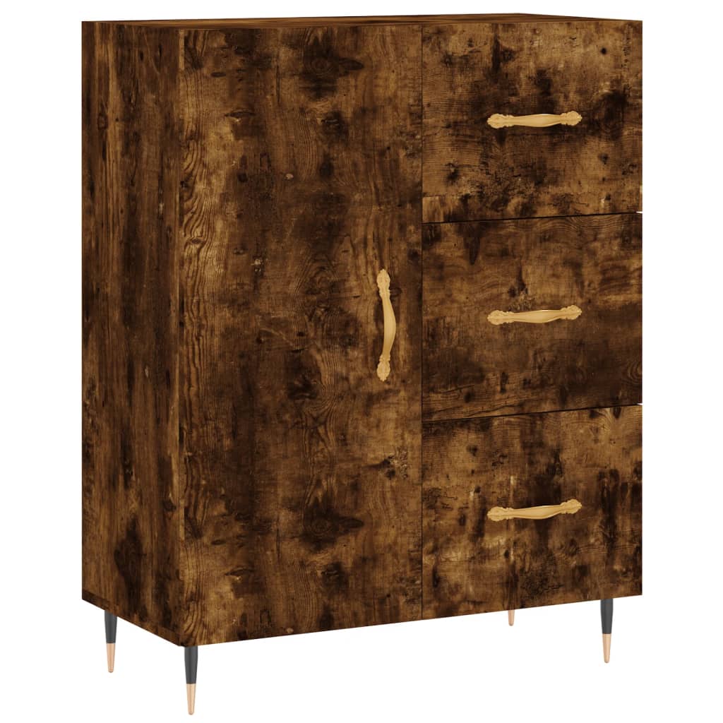 Image Buffet haut Chêne fumé 69,5x34x180 cm Bois d'ingénierie | Xios Store SNC vidaXL Xios Store SNC