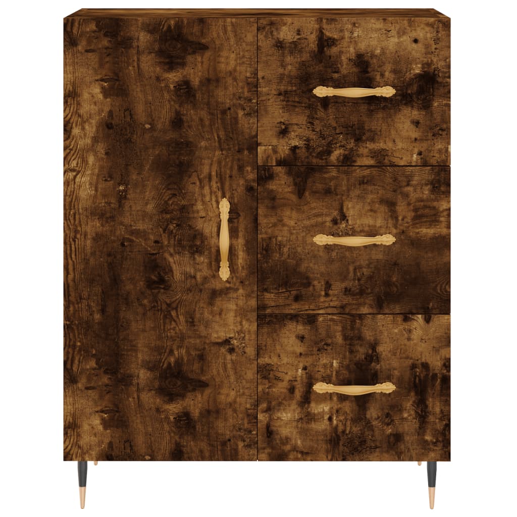 Image Buffet haut Chêne fumé 69,5x34x180 cm Bois d'ingénierie | Xios Store SNC vidaXL Xios Store SNC