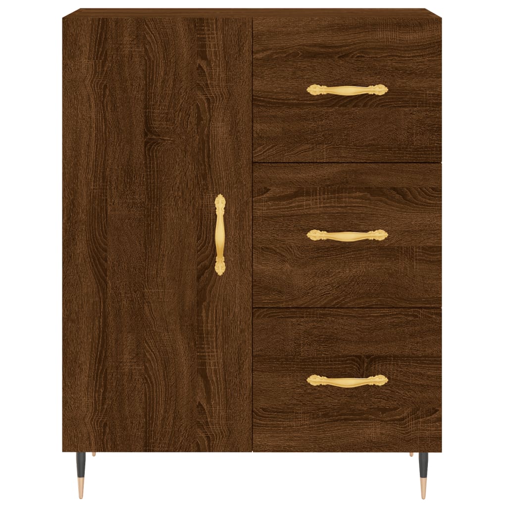 Image Buffet haut Chêne marron 69,5x34x180 cm Bois d'ingénierie | Xios Store SNC vidaXL Xios Store SNC