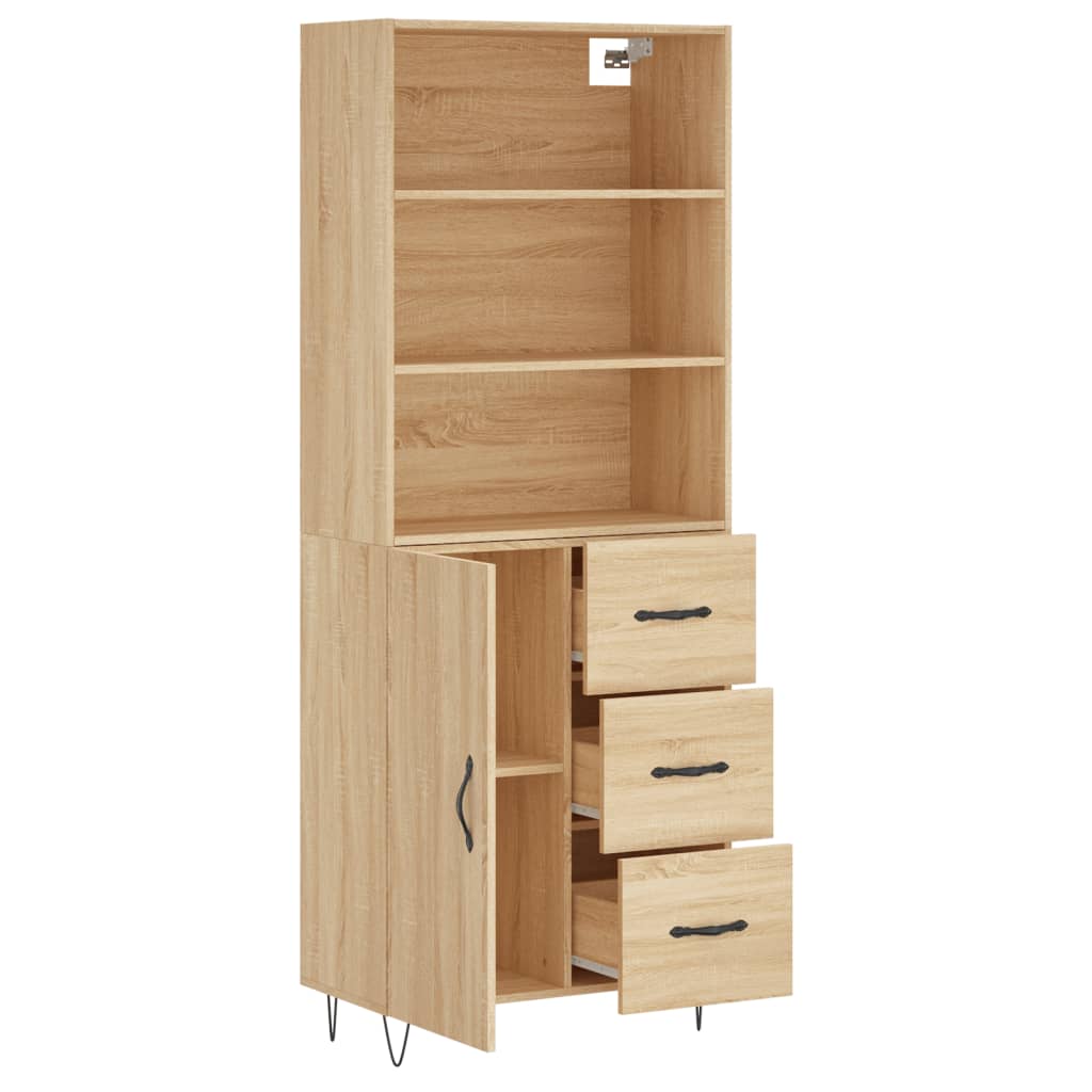 Image Buffet haut Chêne sonoma 69,5x34x180 cm Bois d'ingénierie | Xios Store SNC vidaXL Xios Store SNC