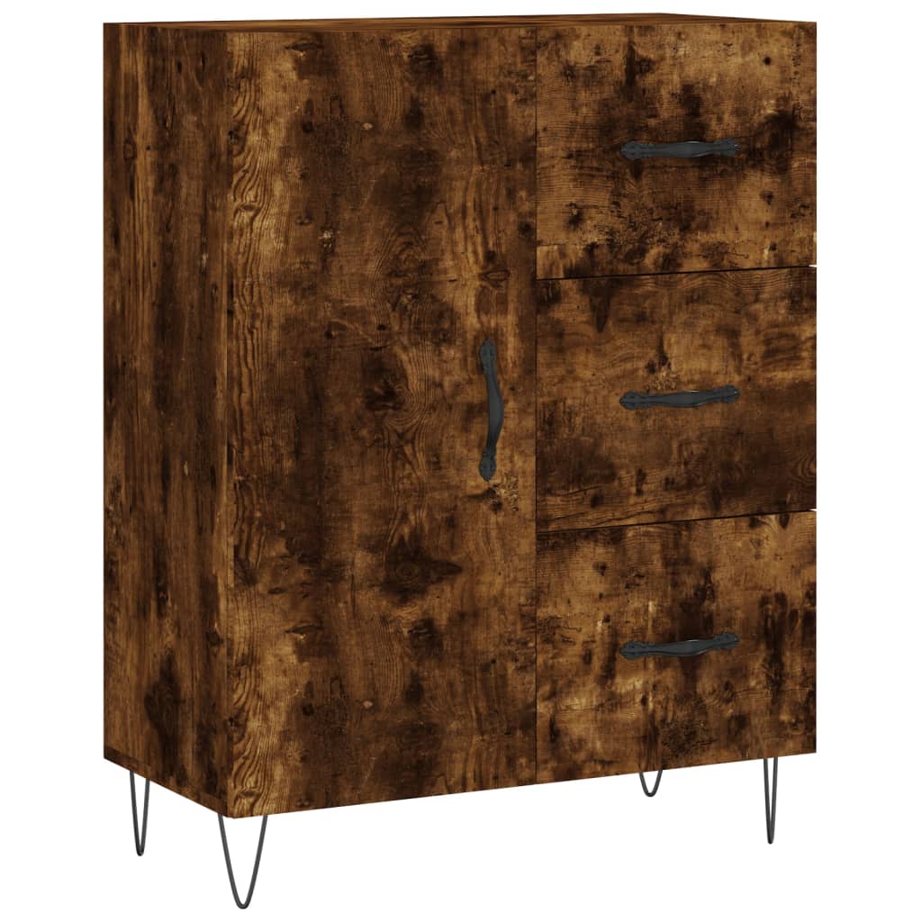 Image Buffet haut Chêne fumé 69,5x34x180 cm Bois d'ingénierie | Xios Store SNC vidaXL Xios Store SNC