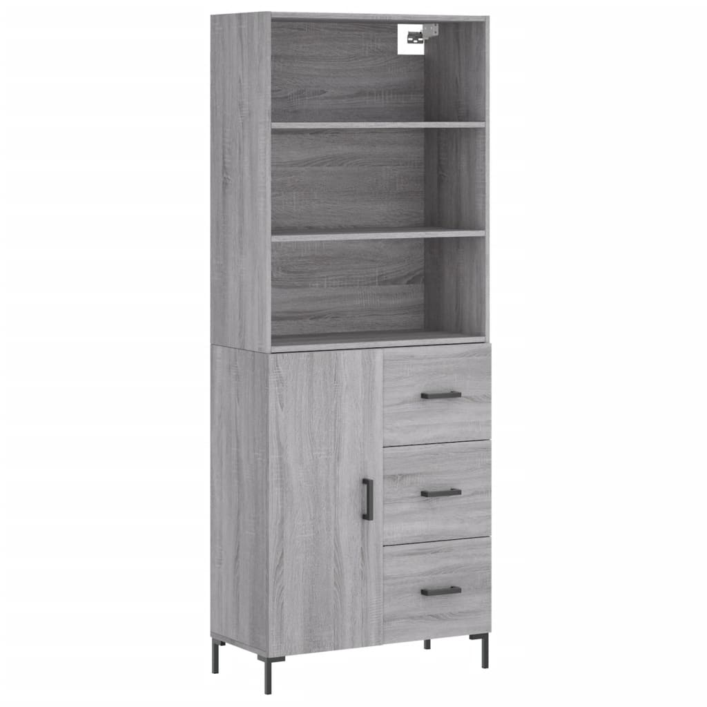 Image Buffet haut Sonoma gris 69,5x34x180 cm Bois d'ingénierie | Xios Store SNC vidaXL Xios Store SNC