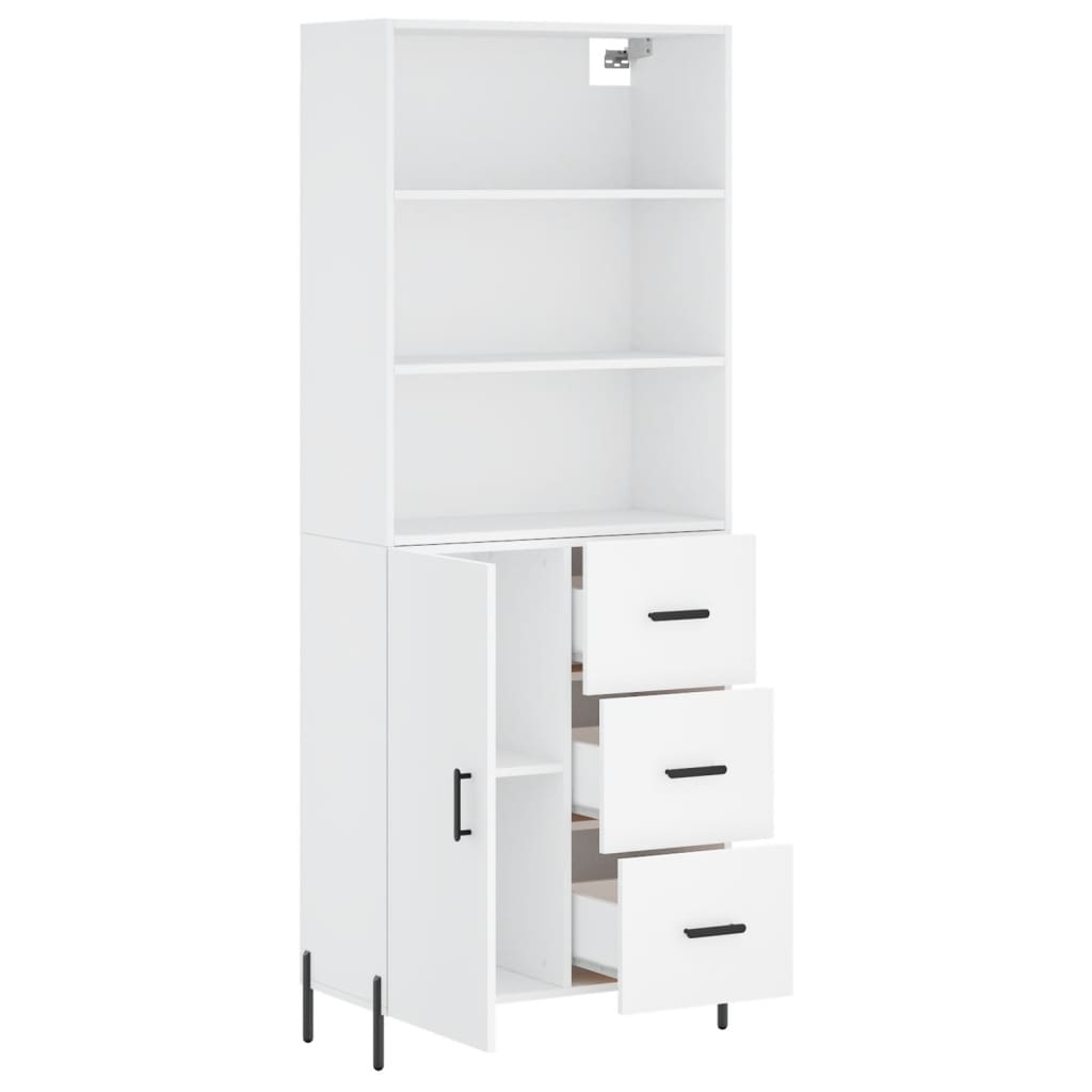 Image Buffet haut Blanc 69,5x34x180 cm Bois d'ingénierie | Xios Store SNC vidaXL Xios Store SNC