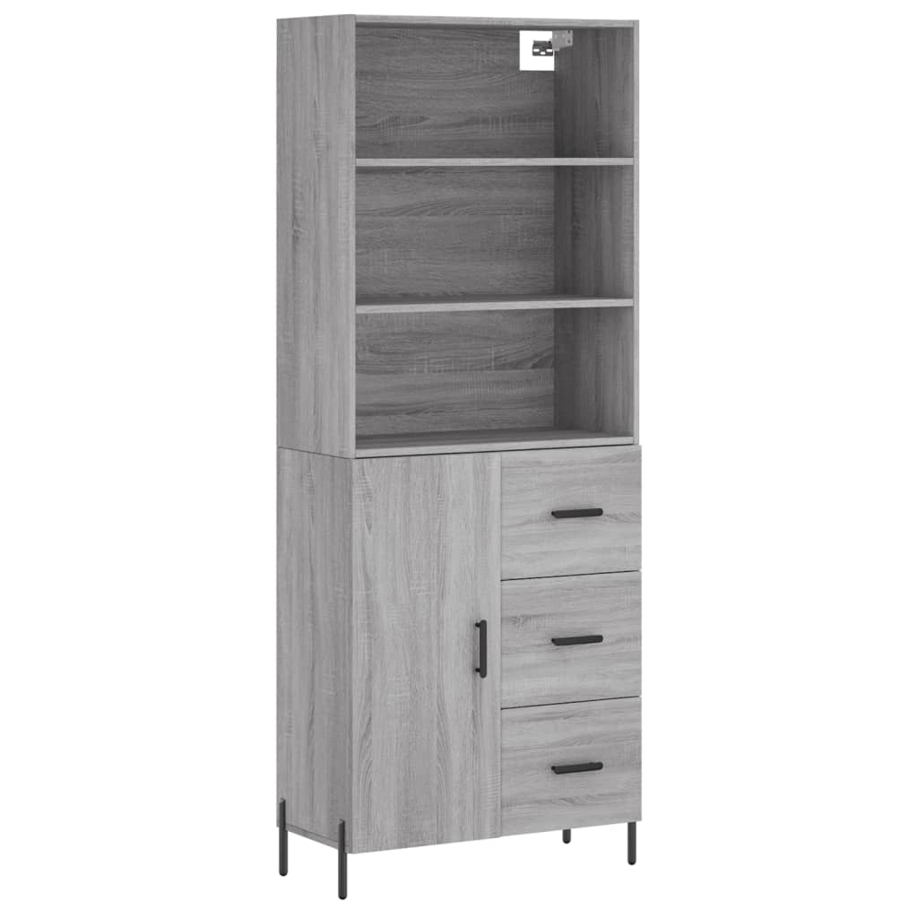 Image Buffet haut Sonoma gris 69,5x34x180 cm Bois d'ingénierie | Xios Store SNC vidaXL Xios Store SNC