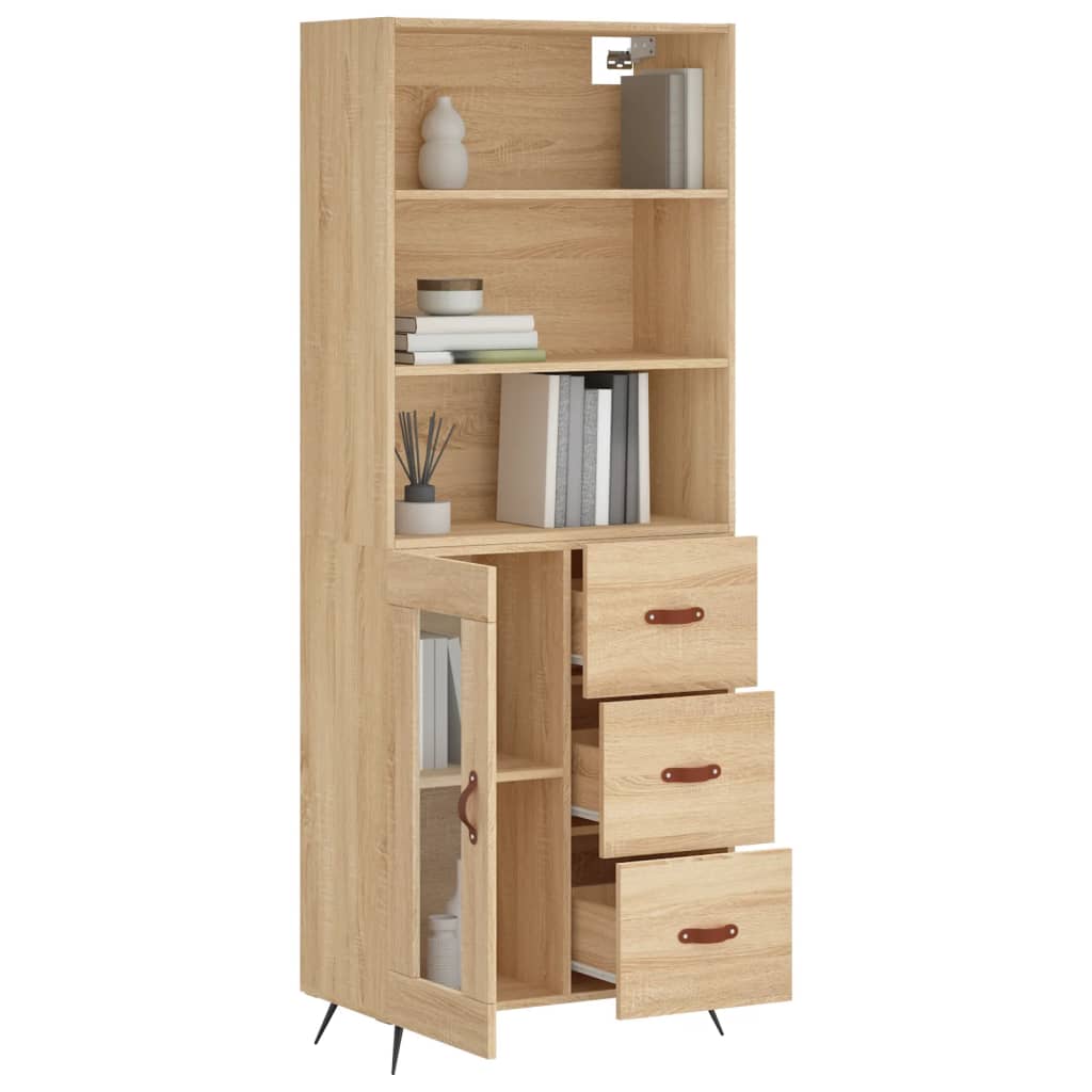 Image Buffet haut Chêne sonoma 69,5x34x180 cm Bois d'ingénierie | Xios Store SNC vidaXL Xios Store SNC