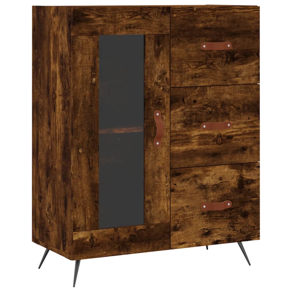 Image Buffet haut Chêne fumé 69,5x34x180 cm Bois d'ingénierie | Xios Store SNC vidaXL Xios Store SNC