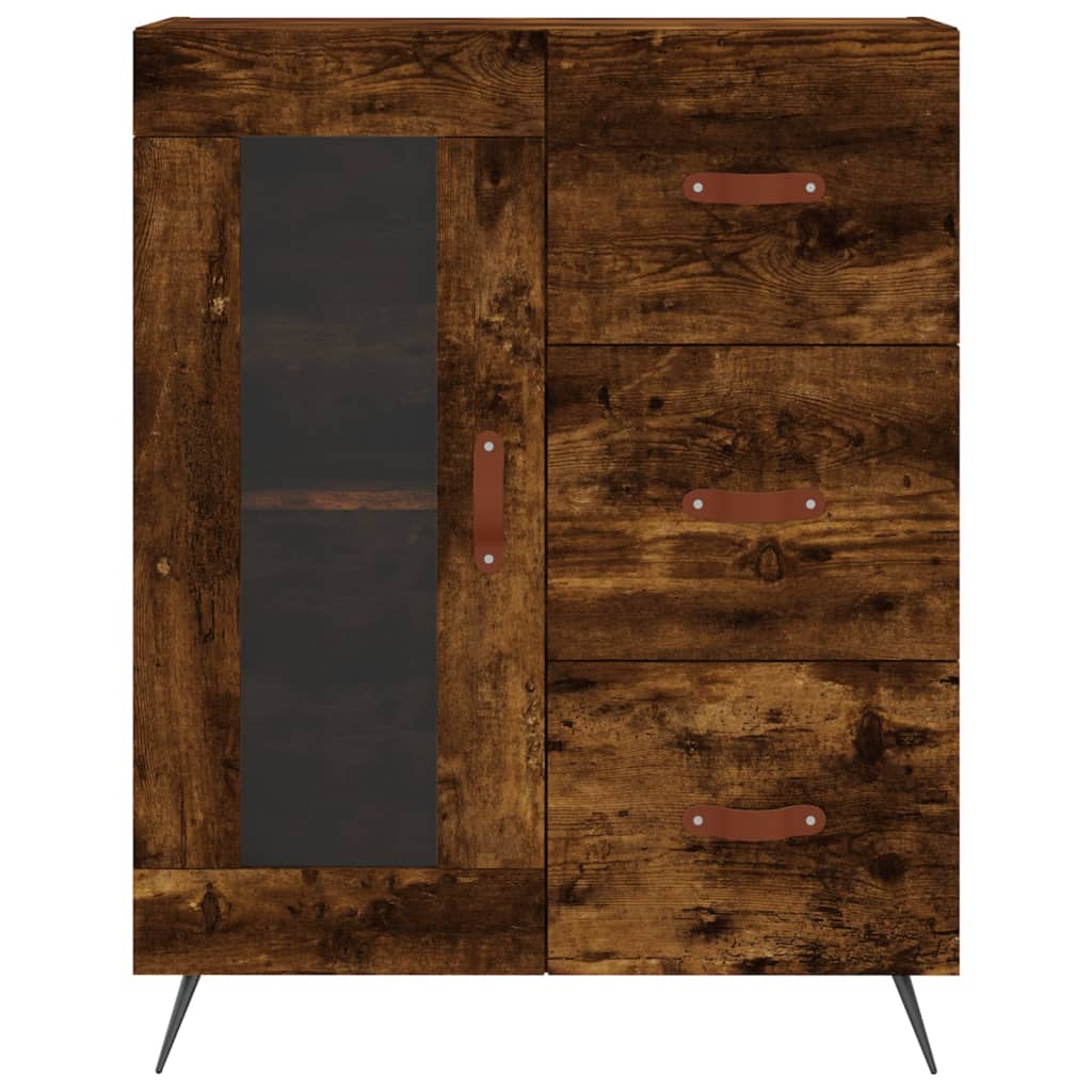 Image Buffet haut Chêne fumé 69,5x34x180 cm Bois d'ingénierie | Xios Store SNC vidaXL Xios Store SNC