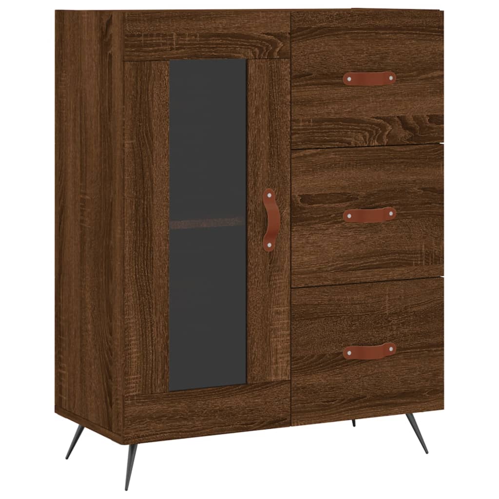 Image Buffet haut Chêne marron 69,5x34x180 cm Bois d'ingénierie | Xios Store SNC vidaXL Xios Store SNC